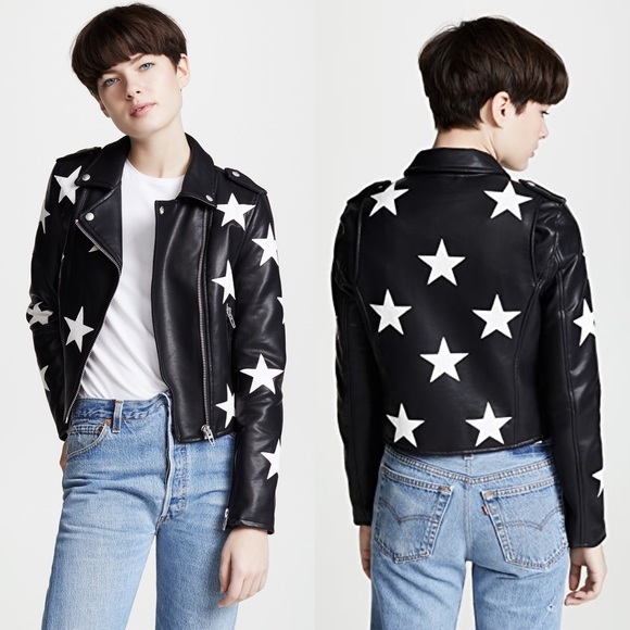 Blank NYC Star Detail Leather Biker Jacket - Picture 2 of 10